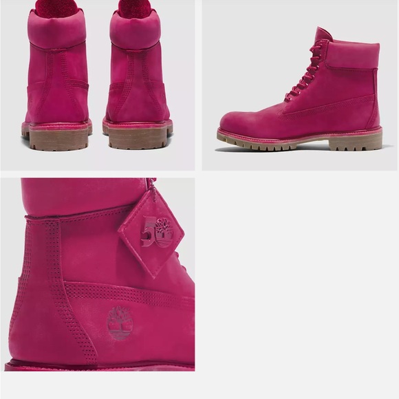 MEN’S NEW AWESOME PINK TIMBERLAND 50th ANNIVERSARY BOOTS Size 11 - Picture 4 of 15